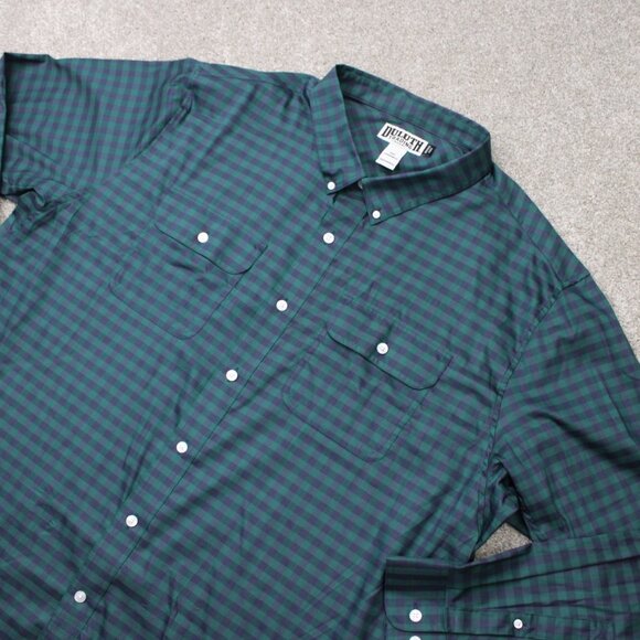 Duluth Shirt Men 3XL XXXL Green/Blue Plaid Untucked Soft Skills Standard Fit L/S - Picture 3 of 14